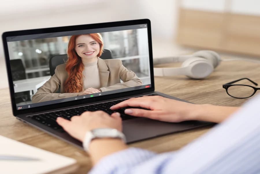 Diverse young adult feeling supported and hopeful in a professional online therapy setting